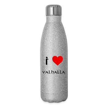 Ich liebe Valhalla - Glitzer Isolierflasche 500 ml - Silber Glitzer - Rechts