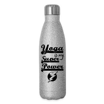 Superpower Yoga - Glitter Thermal Bottle 500 ml - silver glitter - Right