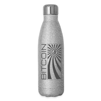 Bitcoin BTC Logo - Gourde isotherme pailletée 500 ml - paillettes argentées - Droite