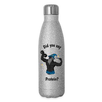 Did you say Protein? - Glitter Thermal Bottle 500 ml - silver glitter - Right