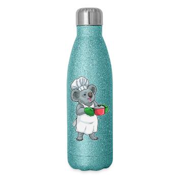 Koala Koch Kochtopf Kochen - Glitzer Isolierflasche 500 ml - Blau Glitzer - Rechts