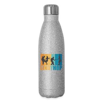 Lindy Hop Vintage Retro Tänzer Lindyhop Geschenk - Glitzer Isolierflasche 500 ml - Silber Glitzer - Rechts