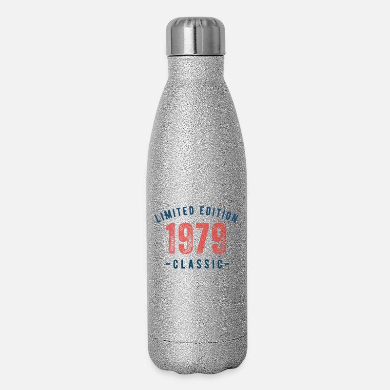 1979 Retro Limited Edition Classic - Glitzer Isolierflasche 500 ml - Silber Glitzer