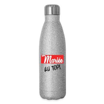ZUKÜNFTIGE BRAUT. Junggesellinnenabschied. HOCHZEIT. MANNSCHAFT - Glitzer Isolierflasche 500 ml - Silber Glitzer - Rechts