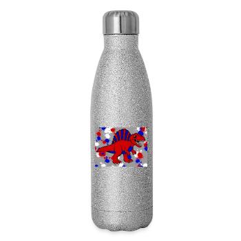 Spinosaurus Dino - Glitzer Isolierflasche 500 ml - Silber Glitzer - Rechts