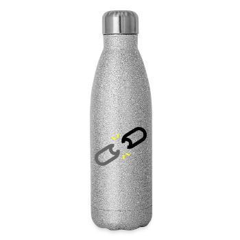 Liberté de la chaîne brisée - Gourde isotherme pailletée 500 ml - paillettes argentées - Droite