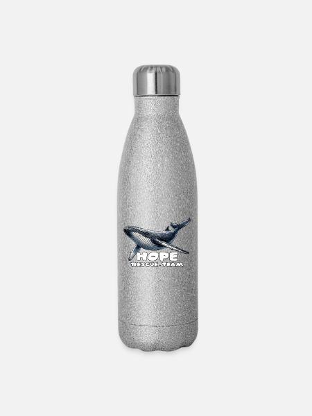 Hope Rettungsteam Wal Ostsee - Glitzer Isolierflasche 500 ml - Silber Glitzer