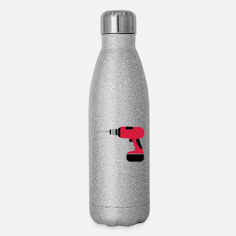 Une perceuse sans fil - Gourde isotherme pailletée 500 ml - paillettes argentées
