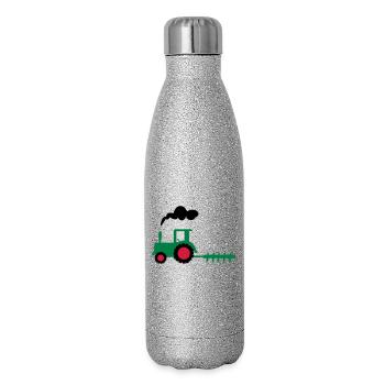 traktor trecker landwirtschaft - Glitzer Isolierflasche 500 ml - Silber Glitzer - Rechts