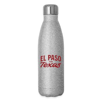 Scénario rétro d’El Paso, Texas - Gourde isotherme pailletée 500 ml - paillettes argentées - Droite
