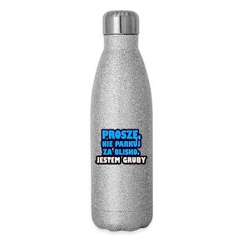 Please don't park too close. I'm fat. - Glitter Thermal Bottle 500 ml - silver glitter - Right