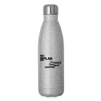 No Plan B – Grunge Typo Statement - Glitter Thermal Bottle 500 ml - silver glitter - Right