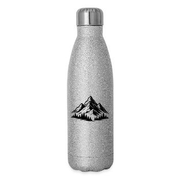 Mountains Forest Landscape - Glitter Thermal Bottle 500 ml - silver glitter - Right