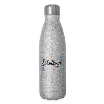 Schulkind 2026  - Glitzer Isolierflasche 500 ml - Silber Glitzer - Rechts