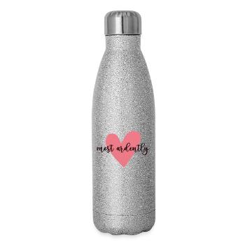 Stolz und Vorurteil Mr. Darcy – Mit größter Leidenschaft V - Glitzer Isolierflasche 500 ml - Silber Glitzer - Rechts