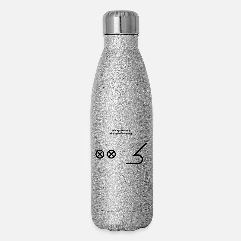 Bug Bow - Seefahrt Segeln Schiff Kapitän  - Glitzer Isolierflasche 500 ml - Silber Glitzer