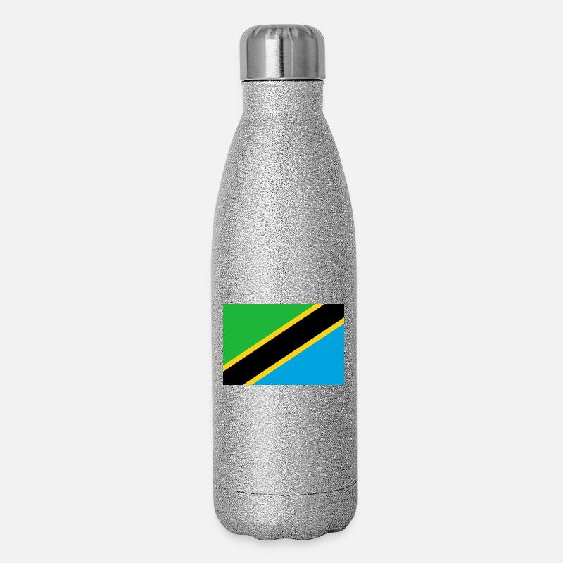 Tansania - Glitzer Isolierflasche 500 ml - Silber Glitzer