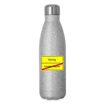 ortsschild_vierzig - Glitzer Isolierflasche 500 ml - Silber Glitzer - Rechts