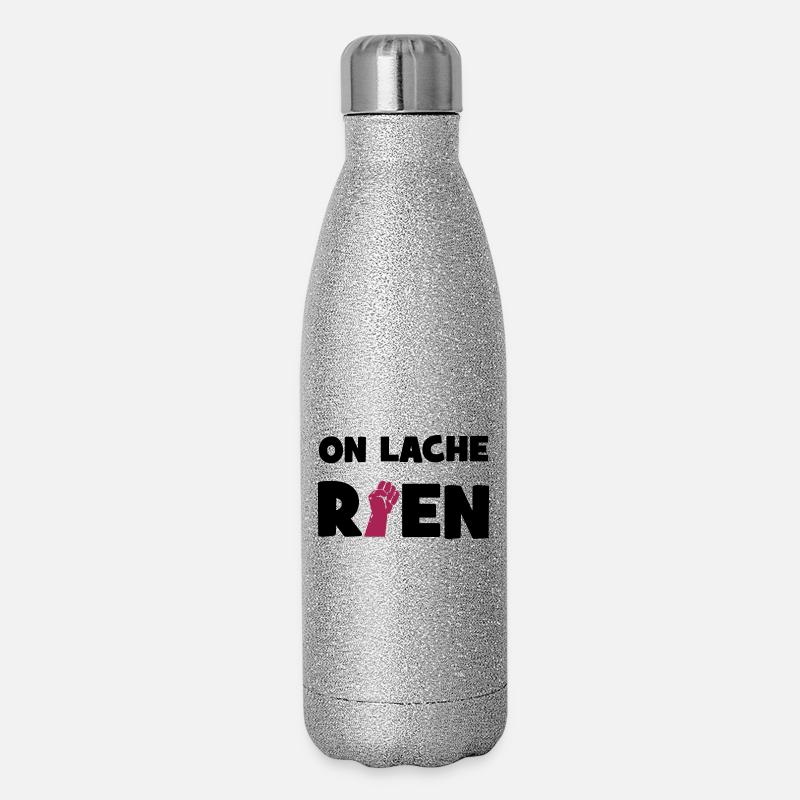 On lâche rien ! - Glitzer Isolierflasche 500 ml - Silber Glitzer