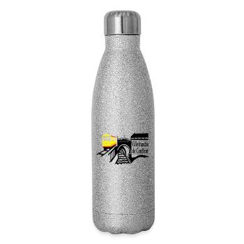 le petit train jaune - Gourde isotherme pailletée 500 ml - paillettes argentées - Droite