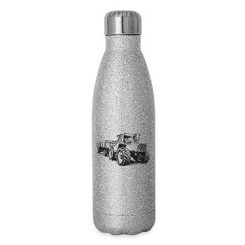 MB trac 1600 turbo | Traktor - Glitzer Isolierflasche 500 ml - Silber Glitzer - Rechts