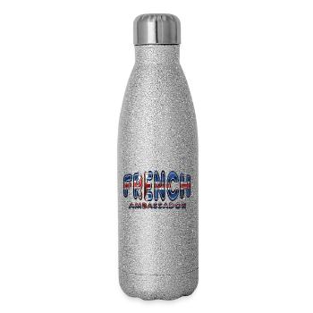 Englischer Botschafter - Glitzer Isolierflasche 500 ml - Silber Glitzer - Rechts