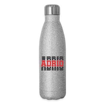 Idée cadeau t-shirt t-shirt texte empilé Adrio - Gourde isotherme pailletée 500 ml - paillettes argentées - Droite