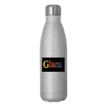 Glam Schmuck Text - Glitzer Isolierflasche 500 ml - Silber Glitzer - Rechts