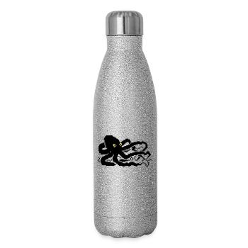 8bit pixel octopus - Glitter Thermal Bottle 500 ml - silver glitter - Right
