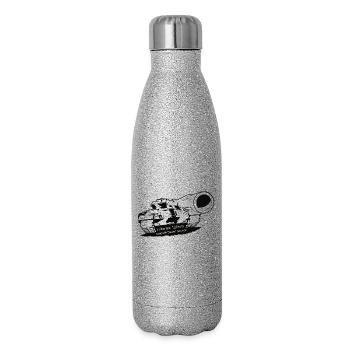 Léopard - Gourde isotherme pailletée 500 ml - paillettes argentées - Droite