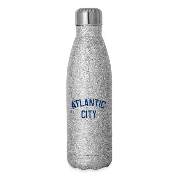 Atlantic City - Est. 1854 - New Jersey - USA - Glitzer Isolierflasche 500 ml - Silber Glitzer - Rechts