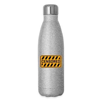 Censored Funny Statement Freedom Logo - Glitter Thermal Bottle 500 ml - silver glitter - Right