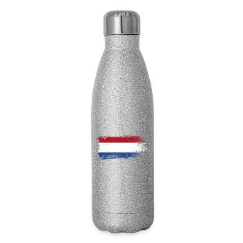 Pinselstrich Holländische Trikolore - Glitzer Isolierflasche 500 ml - Silber Glitzer - Rechts