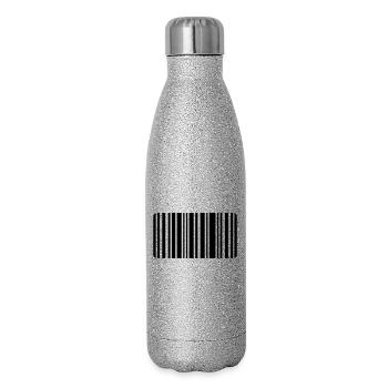 code barre - Gourde isotherme pailletée 500 ml - paillettes argentées - Droite
