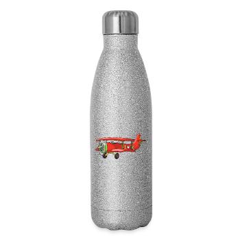 Biplan - Gourde isotherme pailletée 500 ml - paillettes argentées - Droite