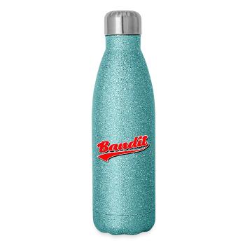 bandit thief crime criminal sticker hooligan gang - Glitter Thermal Bottle 500 ml - blue glitter - Right