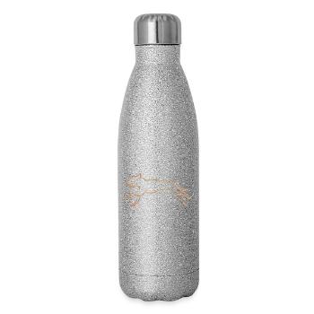 Dog Drawing - Glitter Thermal Bottle 500 ml - silver glitter - Right
