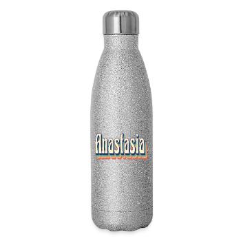 Vintage Retro Anastasia T-Shirt T-Shirt - Glitzer Isolierflasche 500 ml - Silber Glitzer - Rechts