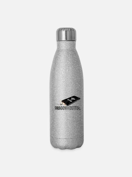Disconnected - Digital Break - Glitzer Isolierflasche 500 ml - Silber Glitzer