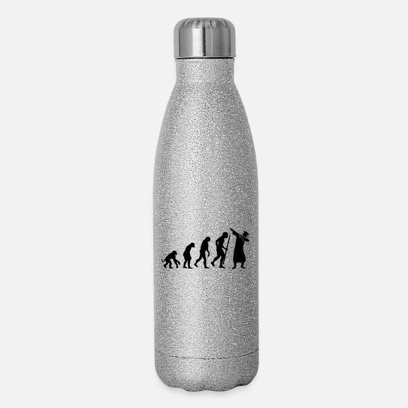 Evolution dab dabbing graduation college student - Glitter Thermal Bottle 500 ml - silver glitter