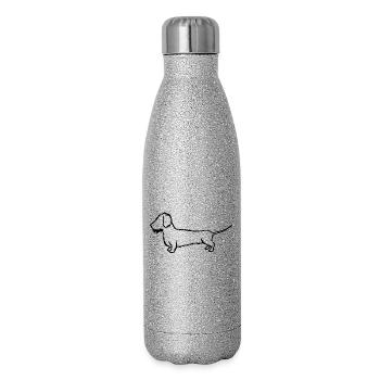 Dachshund Roughhair Cover Dog Holder - Glitter Thermal Bottle 500 ml - silver glitter - Right