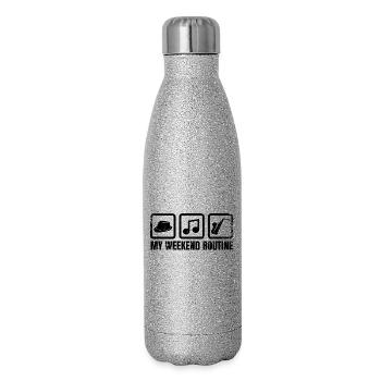 Saxophonisten Wochenende - Glitzer Isolierflasche 500 ml - Silber Glitzer - Rechts