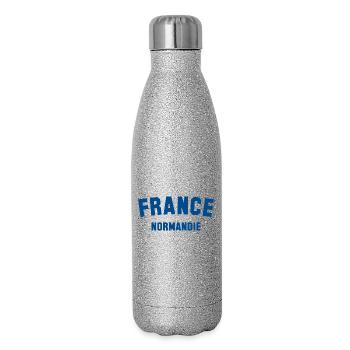 NORMANDIE, France - Gourde isotherme pailletée 500 ml - paillettes argentées - Droite