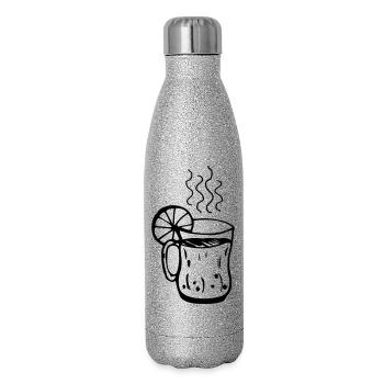 Mulled wine cup Christmas - Glitter Thermal Bottle 500 ml - silver glitter - Right