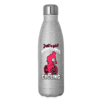 Juste une fille qui aime le vélo - Gourde isotherme pailletée 500 ml - paillettes argentées - Droite