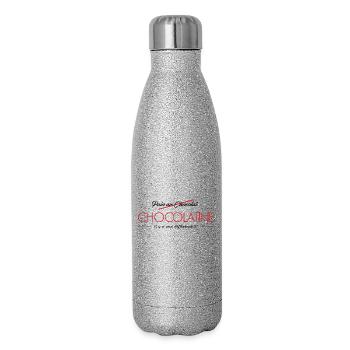 VS Chocolatine Schokoladenbrot - Glitzer Isolierflasche 500 ml - Silber Glitzer - Rechts