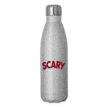 Lettrage Scary Rouge Bold - Gourde isotherme pailletée 500 ml - paillettes argentées - Droite