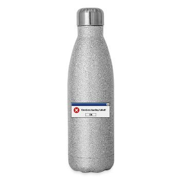 Emotions Loading Failed | Introvertierter Humor - Glitzer Isolierflasche 500 ml - Silber Glitzer - Rechts