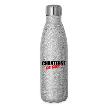 Verrückter Sänger! – Verrücktes Talent, Stimme, Bühne, Energie - Glitzer Isolierflasche 500 ml - Silber Glitzer - Rechts