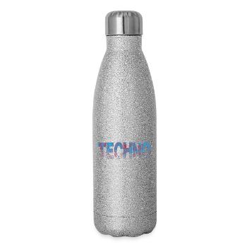 Techno Distressed Text Art - Glitter Thermal Bottle 500 ml - silver glitter - Right